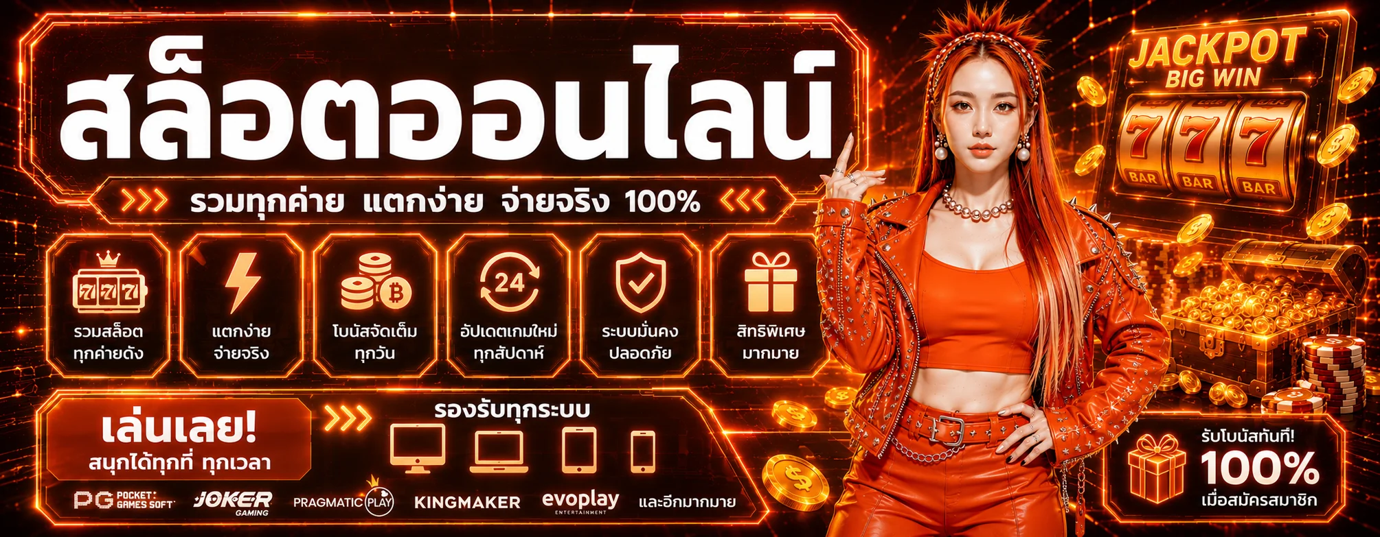 แบนเนอร์สล็อตออนไลน์รวมค่ายดังบน KUBGAME